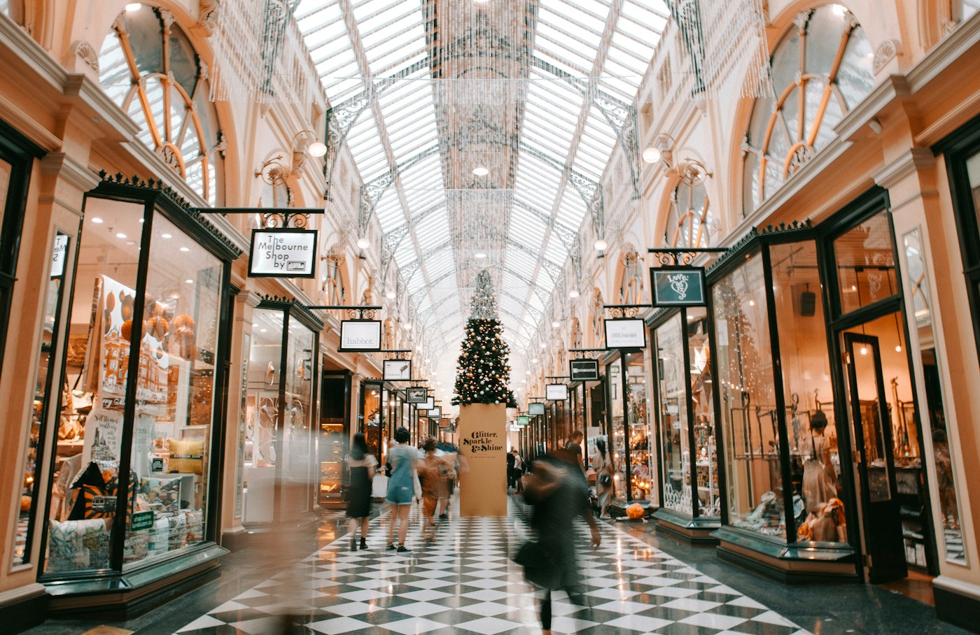 Retail fixtures inside a shopping mall — representative image